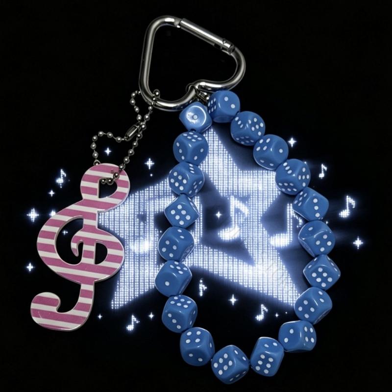 Phone Accessories For Teens - R7UF Gantungan Kunci Not Musik Manik-manik