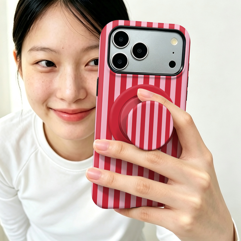 Phone Accessories Red - Casing Magnetik Garis Merah Untuk iPhone