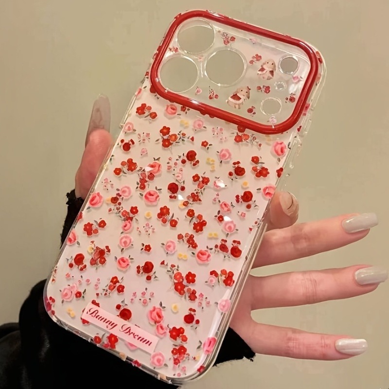 Phone Accessories Red - Casing Ponsel Motif Bunga Merah Kartun