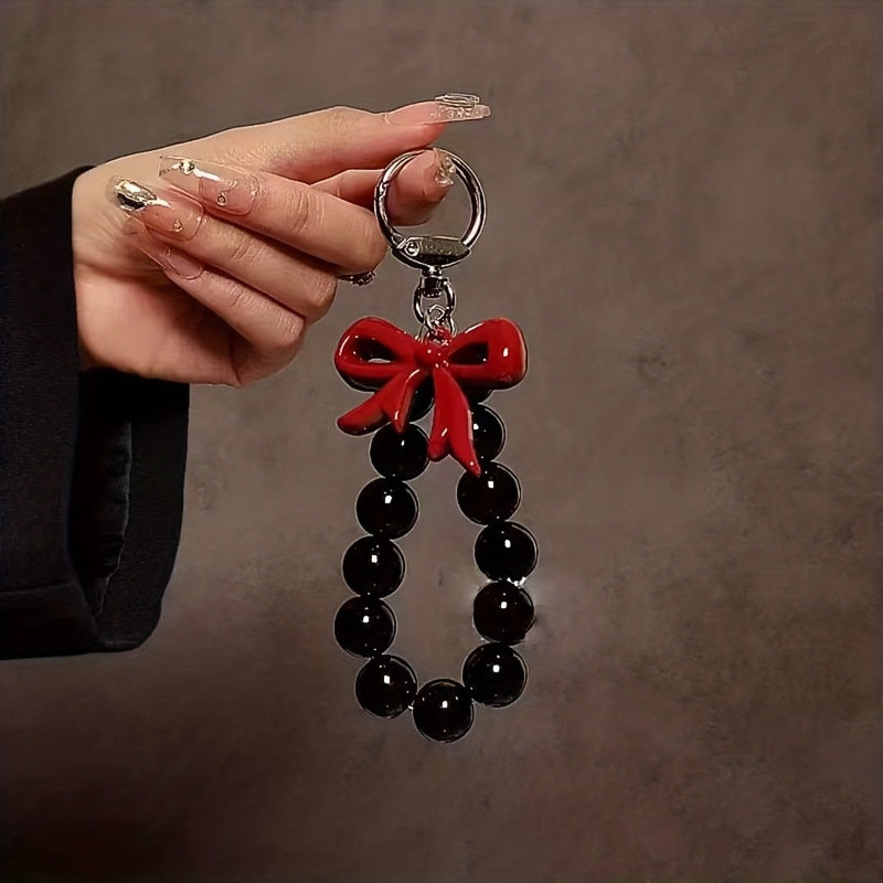 1 buah tali ponsel manik-manik - Phone Accessories Red ulasan dan harga
