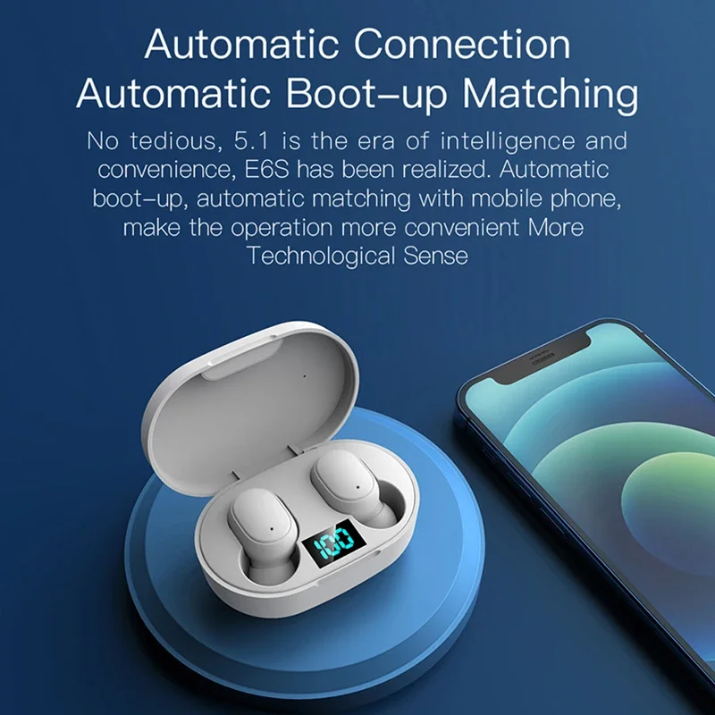 2026 TWS E6S Fone Earphone Blu - Bluetooth Earphone Tws ulasan dan harga